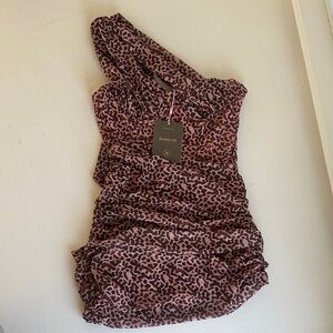 House of CB Pink Leopard Print Mini Dress